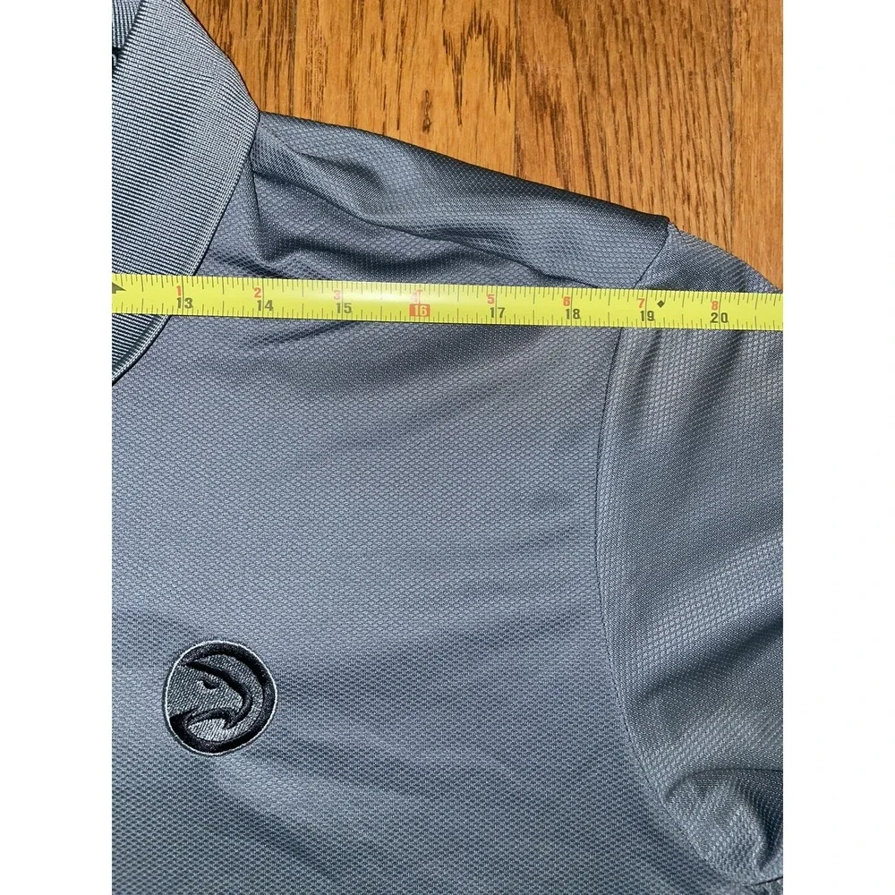 Adidas Atlanta‎ Hawks Mens Polo Shirt Golf Collard Size XL Gray short sleeve